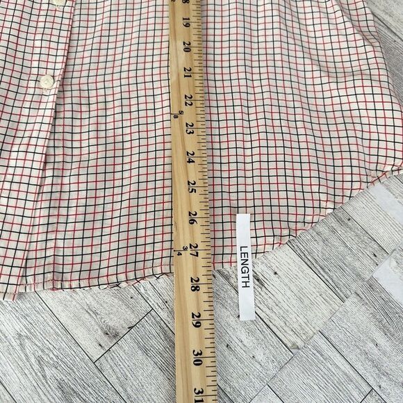 Gabriella Molinari Shirt Blouse 100% Silk Long Sleeve White Red Black Plaid - Picture 13 of 14